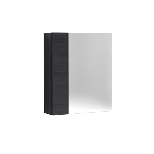 Nuie Fusion 600mm Wall Hung Single Door Mirror Cabinet in Charcoal Black (OFF618)