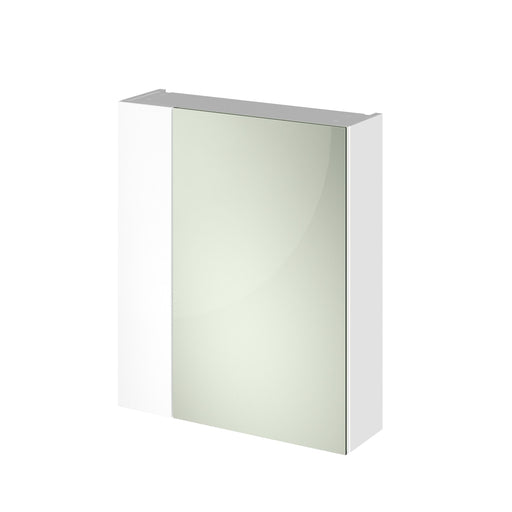 Nuie Fusion 600mm Wall Hung Single Door Mirror Cabinet in Gloss White (OFF118)