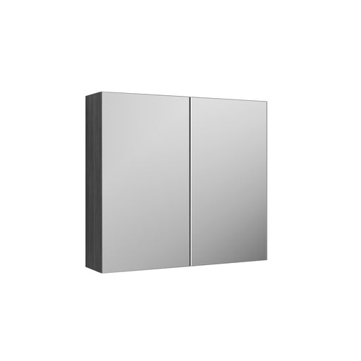 Nuie Fusion 800mm Wall Hung 50/50 Mirror Cabinet in Brown Grey Avola (OFF519)
