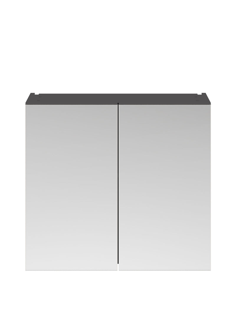Nuie Fusion 800mm Wall Hung 50/50 Mirror Cabinet in Gloss Grey (OFF919)