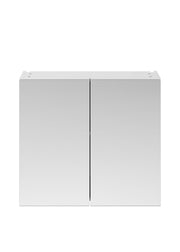 Nuie Fusion 800mm Wall Hung 50/50 Mirror Cabinet in Gloss White (OFF119)