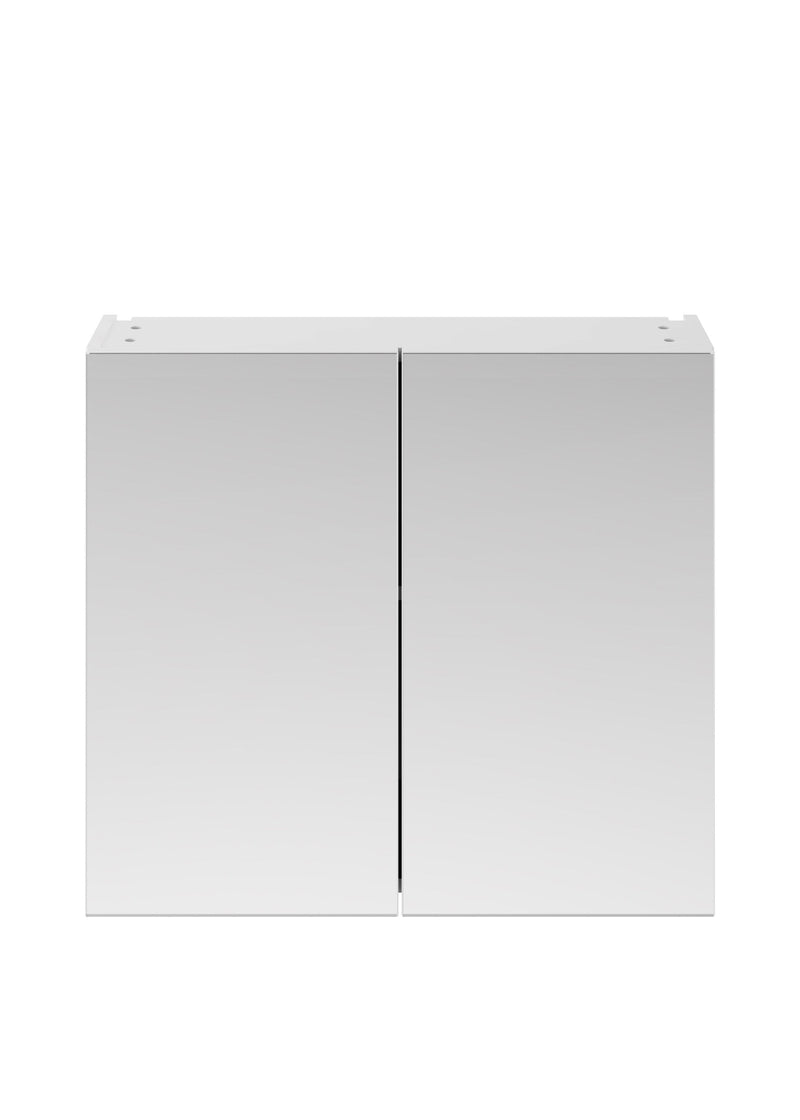 Nuie Fusion 800mm Wall Hung 50/50 Mirror Cabinet in Gloss White (OFF119)