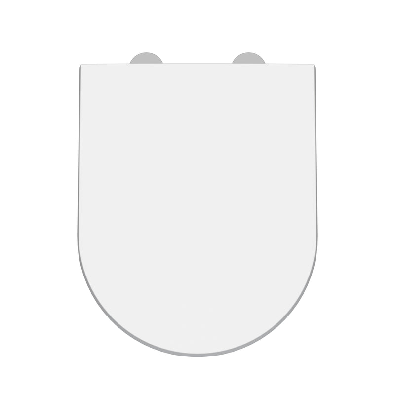 Nuie Gloss White D-Shaped Soft Close Toilet Seat with Quick Release Hinge (NTS007)