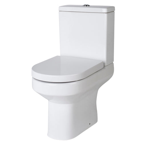 Nuie Harmony 380mm semi flush to wall toilet pan and cistern in white