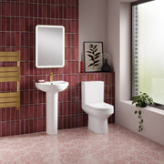 Nuie Harmony 500mm basin and pedestal in a contemporary bathroom
