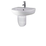 Nuie Harmony 500mm 1 tap hole ceramic basin and semi pedestal in white