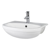 Nuie Harmony 500mm Ceramic Semi-Recessed Basin 1 Tap Hole (NCH305A)