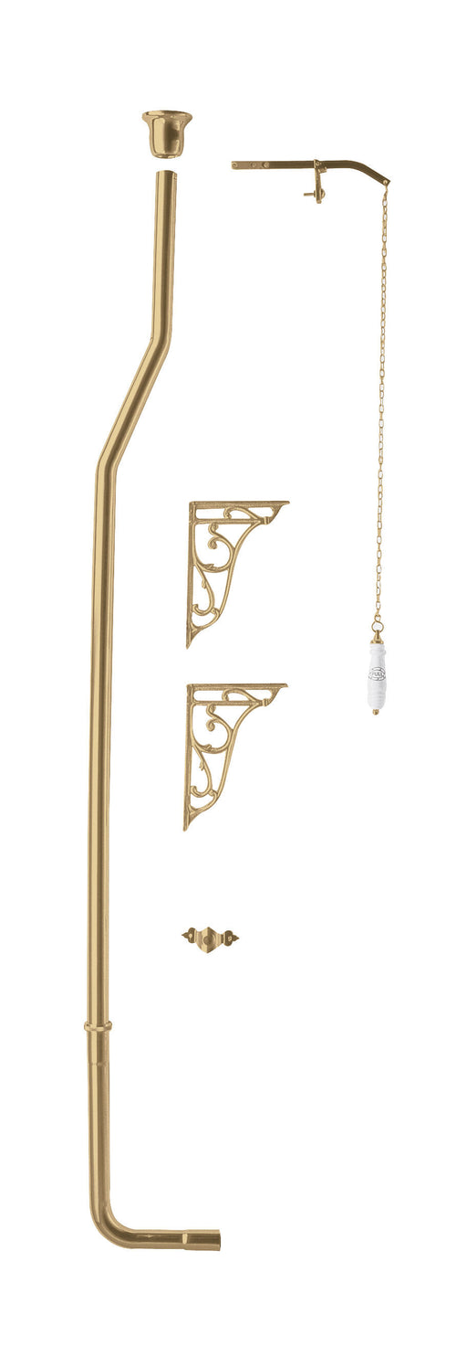 Nuie High Level Flush Pipe Pack Brushed Brass (FA813)