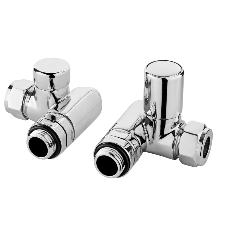 Nuie Chrome Corner Dual Fuel Radiator Valve Pack — HT309