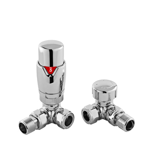 Nuie Chrome Corner Thermostatic Radiator Valve Pack — HT317