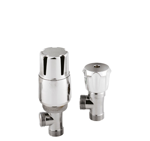 Nuie Chrome Angled Thermostatic Radiator Valve Pack — HT326
