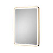 Nuie Hydrus Brushed Brass framed LED touch sensor mirror 700 x 500mm