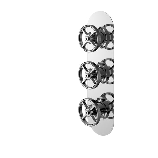 Nuie Industrial Triple Concealed Shower Valve (2 Outlet) in Chrome (SIWTR02)