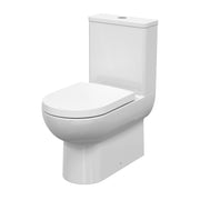 Nuie Isla flush to wall rimless toilet pan and cistern in white