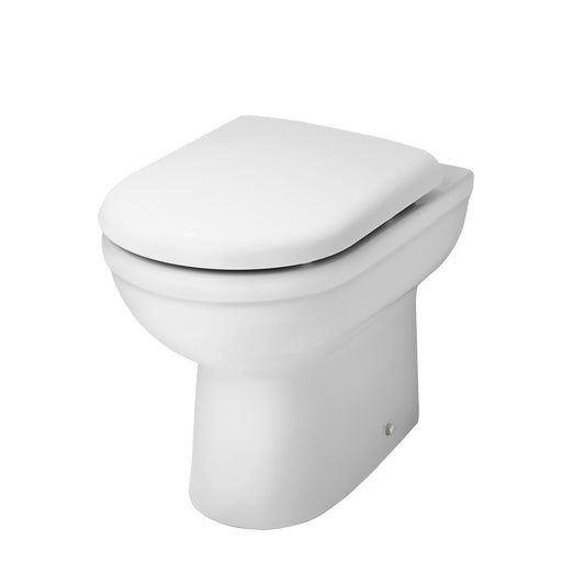 Nuie Ivo round comfort height back to wall toilet pan in white