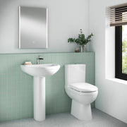 Nuie Ivo comfort height close coupled toilet pan and cistern in a contemporary bathroom