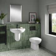 Nuie Ivo round back to wall toilet pan in a contemporary bathroom