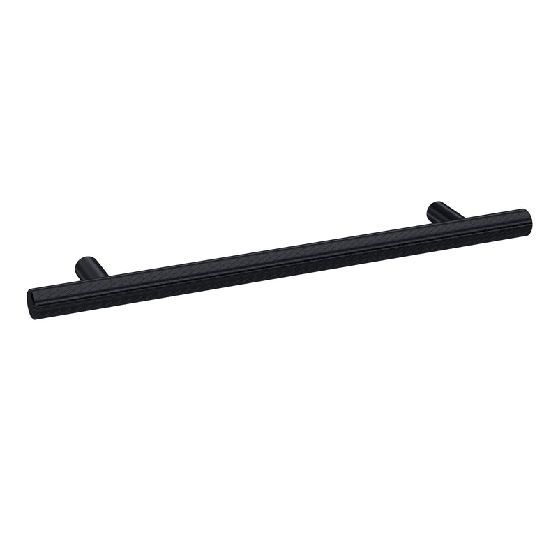 Nuie Knurled Bar Furniture Handles (All Sizes) in 160mm Matt Black (H021)