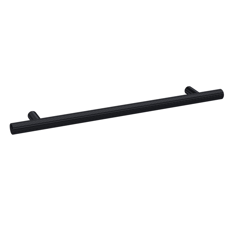Nuie Knurled Bar Furniture Handles (All Sizes) in 192mm Matt Black (H022)