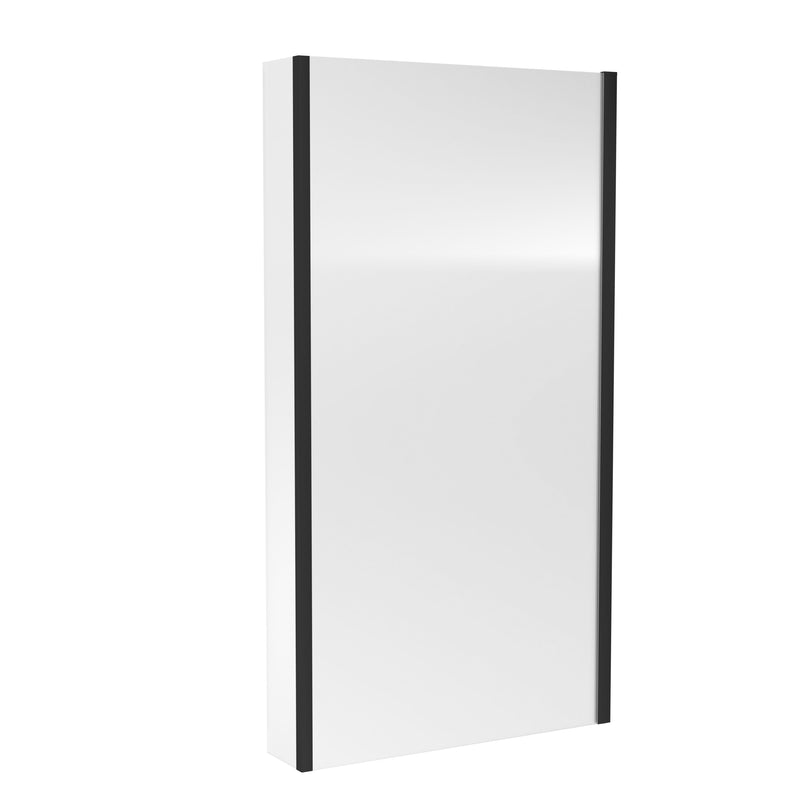 Nuie L-Shaped Bath Screen - Matt Black with Fixed Return