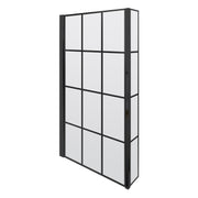 Nuie L-Shaped Bath Screen - Matt Black Matrix with Fixed Return
