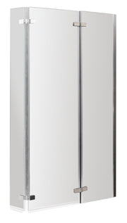 Nuie L-Shaped Bath Screen - Chrome Double Hinge
