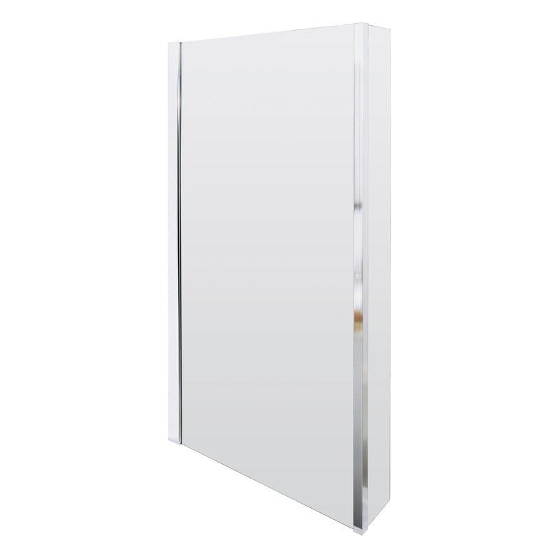 Nuie L-Shaped Bath Screen - Chrome Fixed