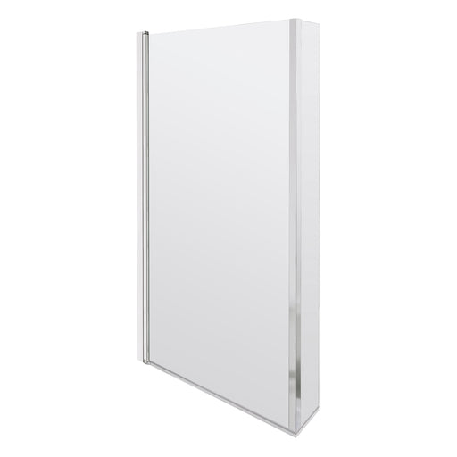 Nuie L-Shaped Bath Screen - Chrome Hinged