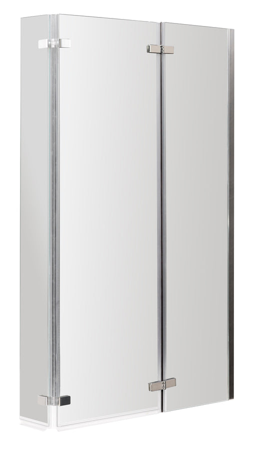 Nuie Chrome L-Shaped Hinged Bath Screen 760mm 5mm