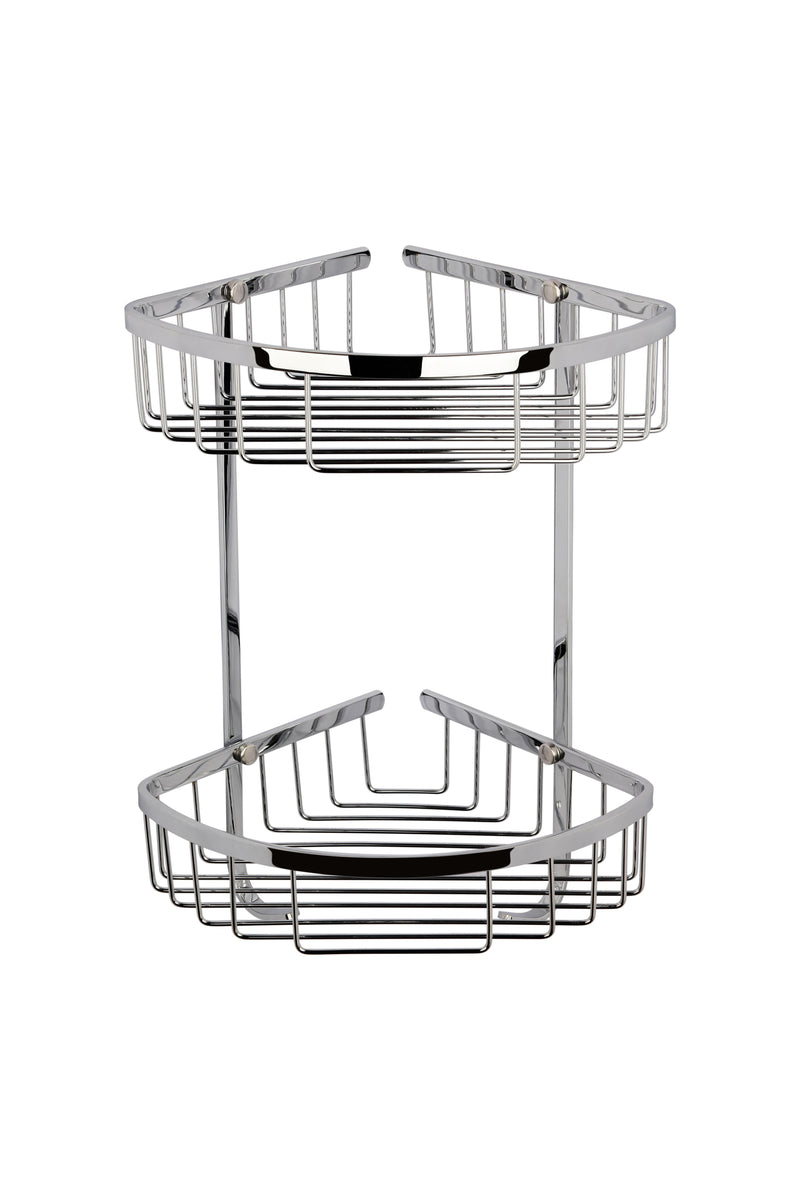 Nuie Large 2 Tier Corner Basket Chrome (LL308)