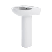 Nuie Lawton 550mm 1 tap hole ceramic basin and full pedestal in white