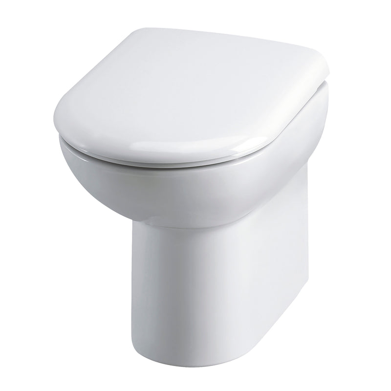 Nuie Lawton comfort height back to wall toilet pan in white