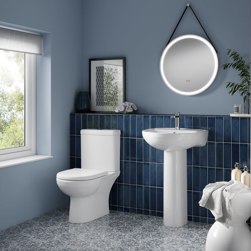 Nuie Lawton compact toilet in a contemporary bathroom