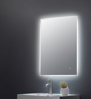 Nuie Leva ambient LED touch sensor mirror in a modern bathroom