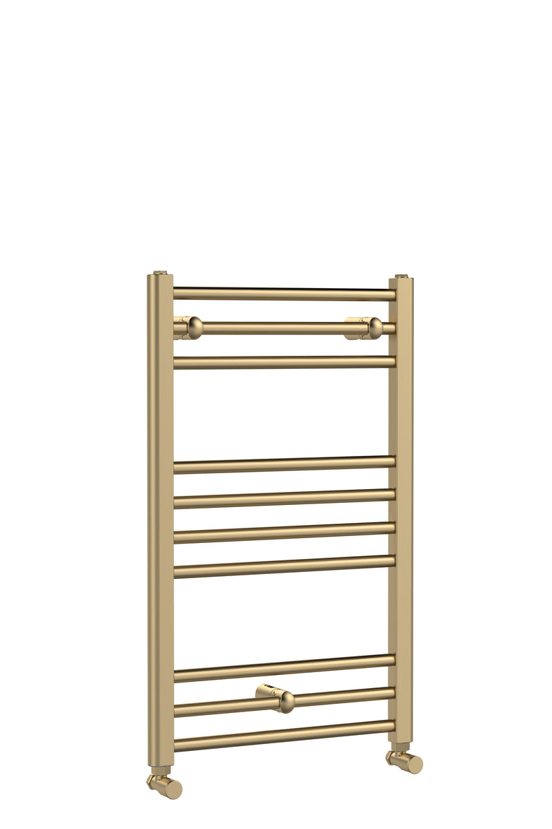 Nuie Lorica Brushed Brass 800 x 500mm vertical heated towel rail