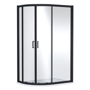 Nuie Lucie 1200mm Offset Quadrant Shower Enclosure in Matt Black (AQU128NBP-E8)