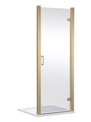 Nuie Lucie Hinged Shower Door 800mm - Brushed Brass