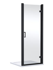 Nuie Lucie Hinged Shower Door 800mm - Matt Black
