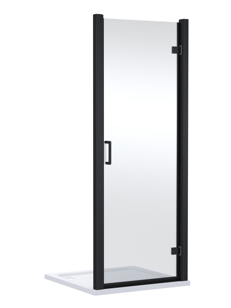 Nuie Lucie Hinged Shower Door 900mm - Matt Black