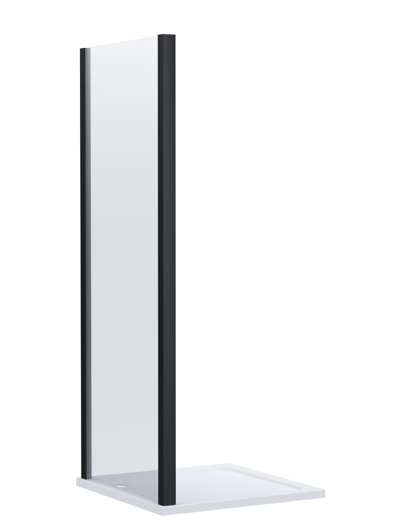 Nuie Lucie Shower Enclosure Side Panel 800mm - Matt Black