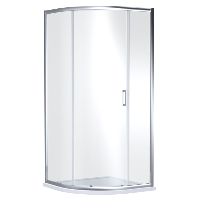 Nuie Lucie Single Entry Curved Shower Enclosure 900mm - Chrome