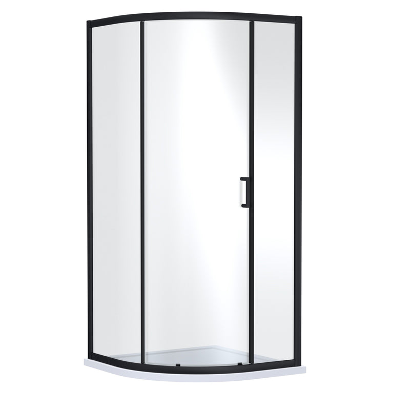 Nuie Lucie Single Entry Curved Shower Enclosure 900mm - Matt Black