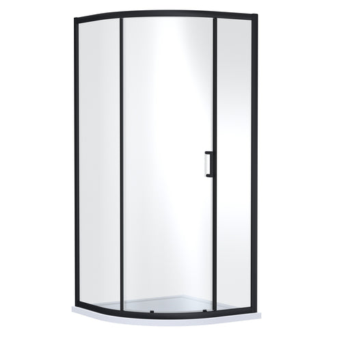 Nuie Lucie Single Entry Curved Shower Enclosure 900mm - Matt Black