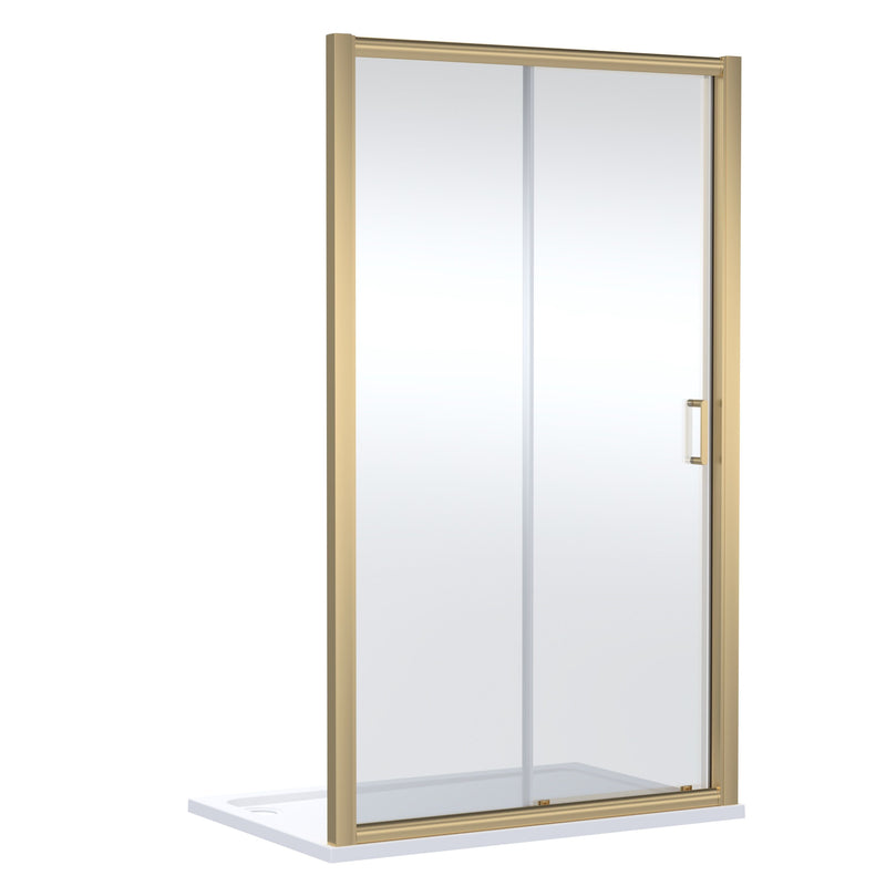 Nuie Lucie Sliding Shower Door 1200mm - Brushed Brass
