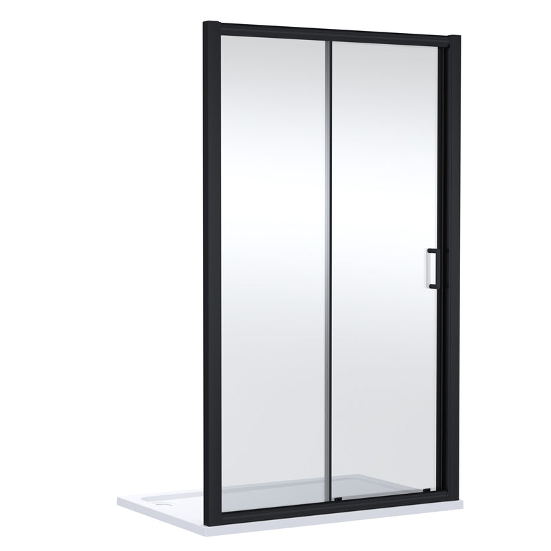 Nuie Lucie Sliding Shower Door 1200mm - Matt Black