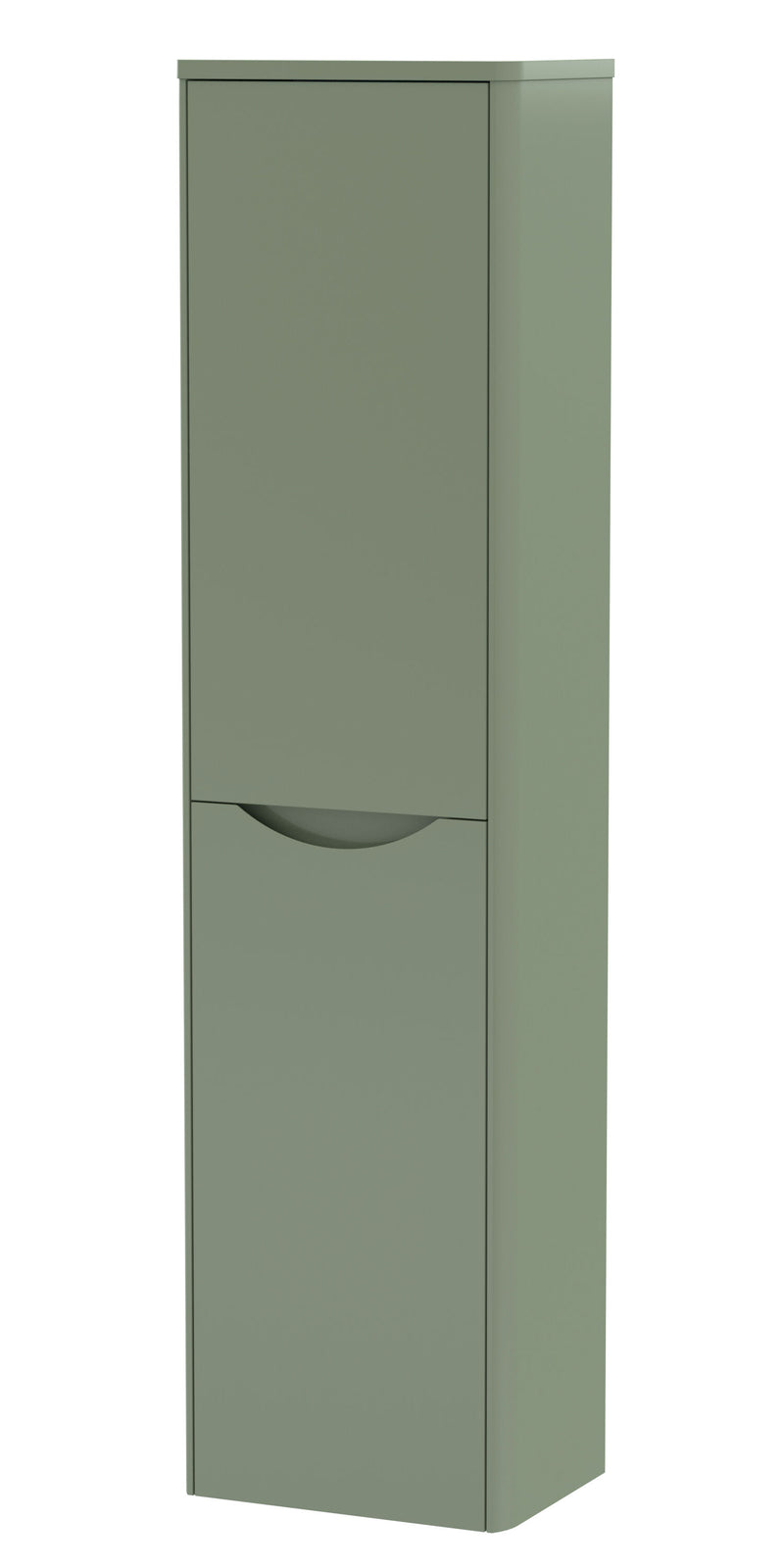 Nuie Lunar 356mm wall hung tall cabinet in Satin Green