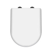 Nuie luxury D shape soft close toilet seat with black cover caps