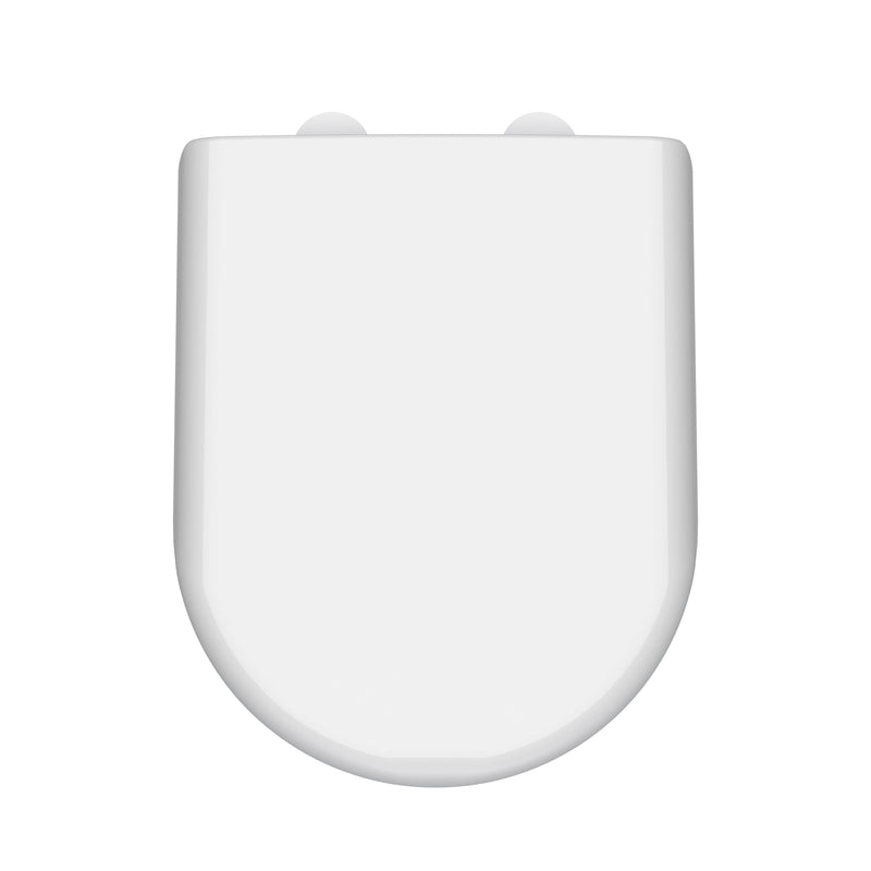 Nuie luxury D shape soft close toilet seat with white cover caps