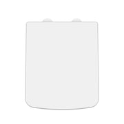 Nuie luxury square soft close toilet seat with white cover caps