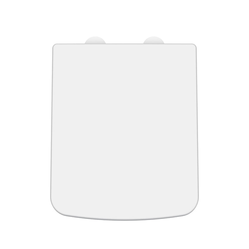 Nuie luxury square soft close toilet seat with white cover caps